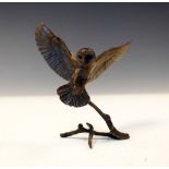 Michael Simpson - Limited edition bronze sculpture of a barn owl, 195/250, 9cm high, with