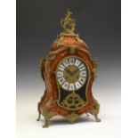 Reproduction rosewood and marquetry mantel clock with cellular Roman dial and German movement
