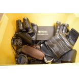 Opticron photographic sight or scope, Nikon binoculars or field glasses, Cullmann clamp etc