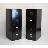 Pair of metal four-drawer filing cabinets, 46.5cm high x 132cm (2)