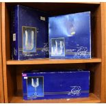 Suite of Cristal d'Arques Longchamp pattern oval glass in three boxes, incomplete