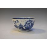 18th century Chinese porcelain blue and white bowl, having landscape decoration, 11cm diameter