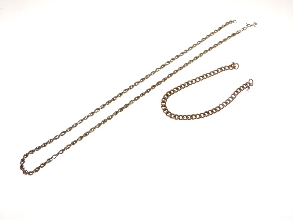 9ct gold curb link bracelet, together with a 9ct gold rope-link necklace, 11g gross approx (2) - Image 5 of 8