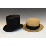 Early 20th Century brushed moleskin top hat, Joshua Turner, 52 Gresham Street and Trafalgar