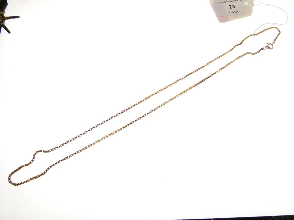 9ct gold box-link chain, 62cm, 14.1g approx - Image 3 of 6