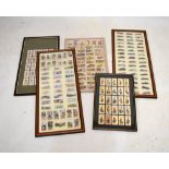 Cigarette Cards - Mounted and framed sets of Players cards, Motor Cars, Players Cycling, Golden