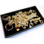 Costume jewellery - Assorted gilt metal bangles, bracelets, chains, etc