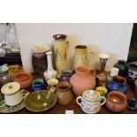 Quantity of decorative pottery vases, jugs etc