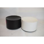 Bang & Olufsen two type 6345 sub woofers, one black, one white, max power 125W, each of dished form,