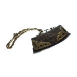 Chinese Archaistic-style 'Chuckmuck' flint striker purse, 13.5cm wide