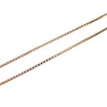 9ct gold box-link chain, 62cm, 14.1g approx