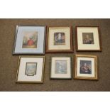 Box of assorted Baxter prints etc, all framed