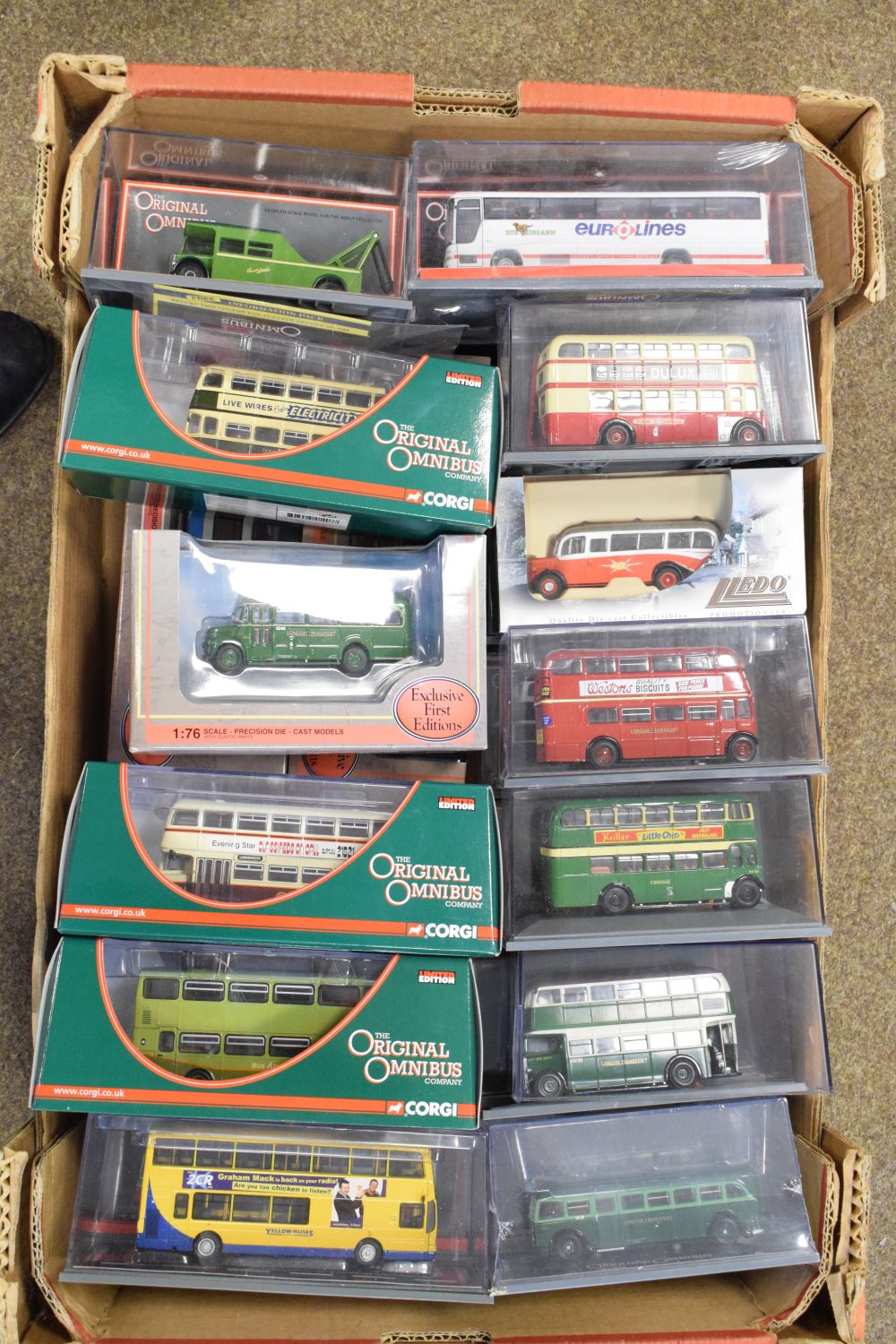 Quantity of Gilbow and Corgi 'The Original Omnibus Company' die-cast model buses and coaches, all