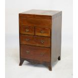 George III mahogany and string inlaid dressing chest with hinged top opening to reveal a partitioned