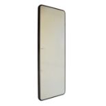 Modern Design - Rectangular stained beech framed mirror, 123cm x 43cm