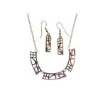 Reflections of Charles Rennie Mackintosh - 9ct gold jewellery set amethyst-coloured stones