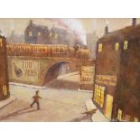 C.S. Parsons - Oil on board - 'The Railway Inn', signed lower right, 29cm x 39.5cm, framed and