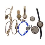 Watches - selection to include open face pocket watch, early 20th Century transitional watch, lady's