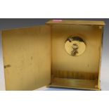 Garrard (retailer) - mid 20th Century lacquered brass mantel timepiece with Arabic quarters and