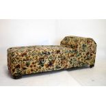 Ottoman-style daybed with two storage compartments, covered in animal print fabric, 153cm long