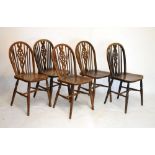 Five assorted 20th Century wheel-back Windsor style chairs to include a pair (5)