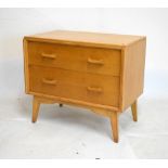 G-Plan light oak chest of two drawers, 76cm wide