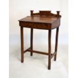 Early 20th Century elm Arts & Crafts style school desk having hinged writing slope on four square