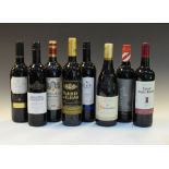 Eight bottles assorted red wine, Old and New World, 2004-2017