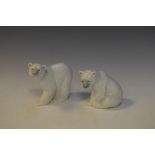 Two Lladro polar bears