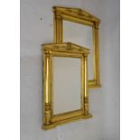 Two similar Architectural style rectangular gilt framed mirrors, 95cm high x 72cm wide, and 84cm