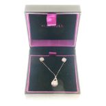 9ct white gold pendant set small diamond brilliant, stamped 9KT DIA, together with a matching pair