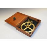 Negretti & Zambra - Late 19th/early 20th Century surveyor's brass protractor, 16cm diameter, with