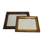 Two rectangular gilt framed mirrors, the larger measuring 75cm x 57.5cm overall