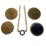 Grosse - Costume jewellery pendant of enamelled ring form set three oval cabochons between pastes on