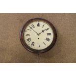 Early 20th Century spring-driven wall clock with white Roman dial, 38cm diameter