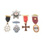 Masonic Interest - Assorted regalia of the Knights Templar to include; Masonic jewels, clothing