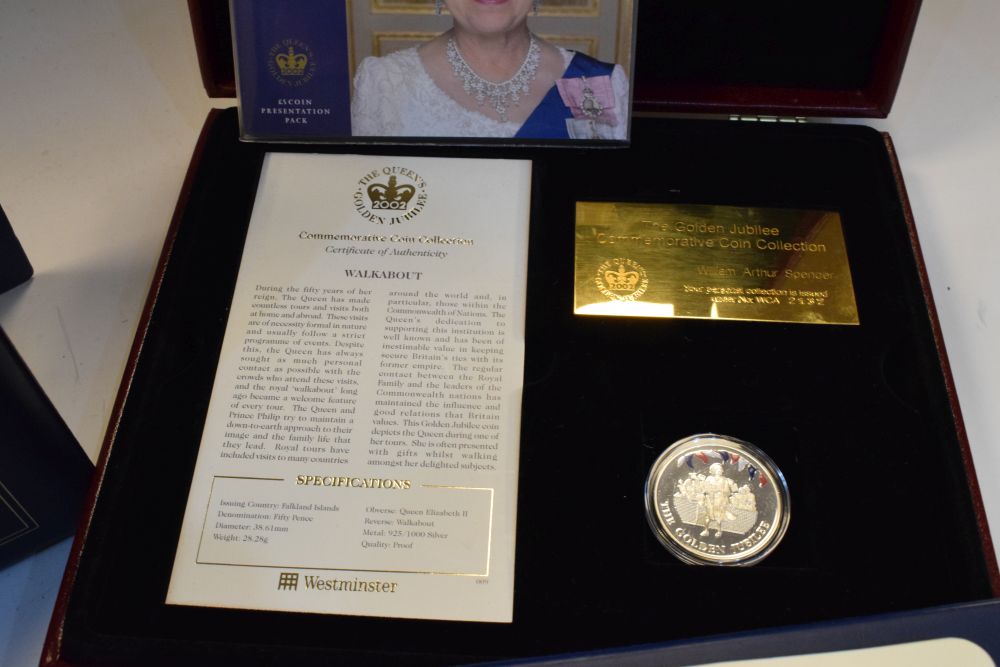 Boxed Queen Elizabeth II Queens Golden Jubilee 2002 Westminster Mint enamelled collectable coins ( - Image 5 of 6