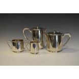 Silver-plated four-piece tea set, 17cm high