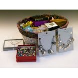 Large selection of assorted costume jewellery to include; Pandora-style glass beads, empty jewellery