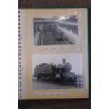 Collection of mid 20th Century monochrome photographs and postcards of steam and early diesel
