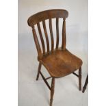 Pair of late 19th/early 20th Century kitchen chairs with elm seats