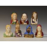 Royal Worcester - The Connoisseur Collection - Group of porcelain candle snuffers, Shakespearean