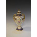 Noritake lidded urn, having gilt and floral decoration, 22cm high