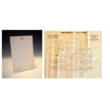 Ocean going liner memorabilia - White Star Line MV Georgic Emergency Stations deck plan, together