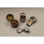 Assorted small silver and collectables to include silver combination ashtray and matchbook holder,