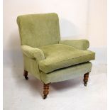 Late Victorian-style easy chair in the manner of Howard