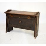 Early 20th Century oak framed concertina campaign bed