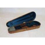 Good quality late 19th/early 20th Century violin case with internal label of W.E. Hill & Sons Violin