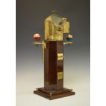 Brass and walnut-cased compass and binnacle, C.Plath, Hamburg, the gimballed compass with 'floating'