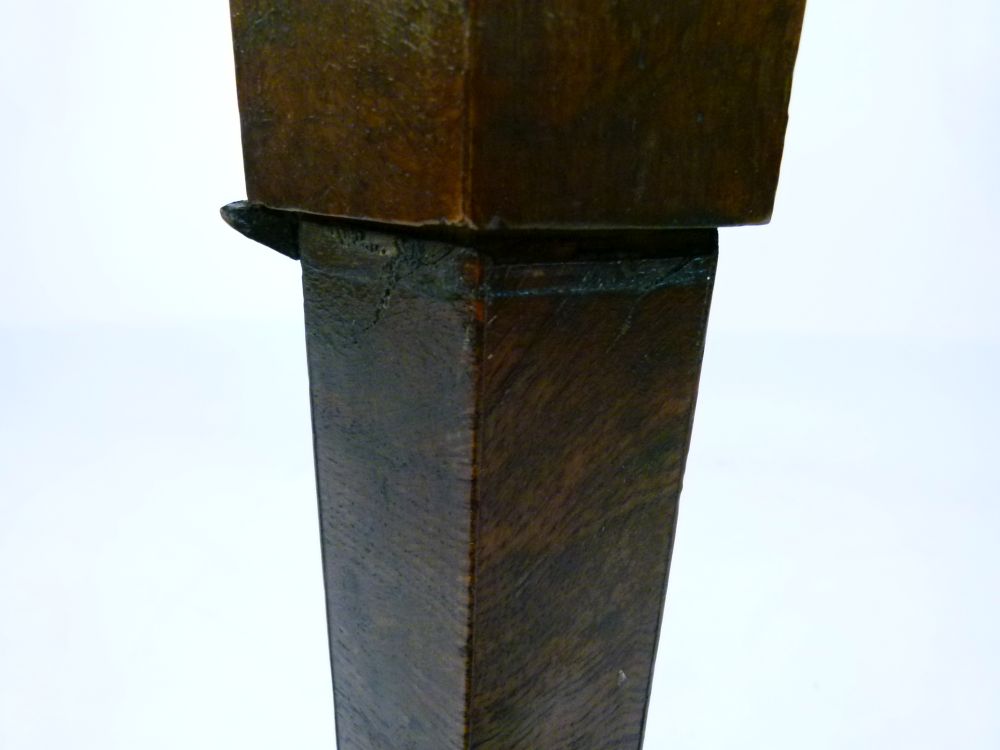 Second quarter 19th Century oak and burr elm snap-top pedestal occasional table, the rounded - Image 8 of 10